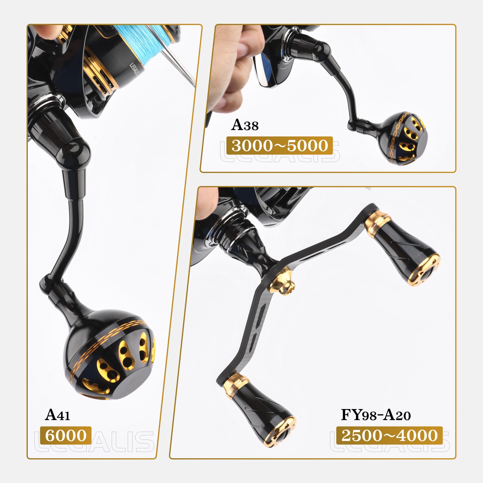 【23レガリス専用】FY-A20-LG カーボン製ハンドル 98mm ノブ付き イカ アジング エギング 左右兼用
