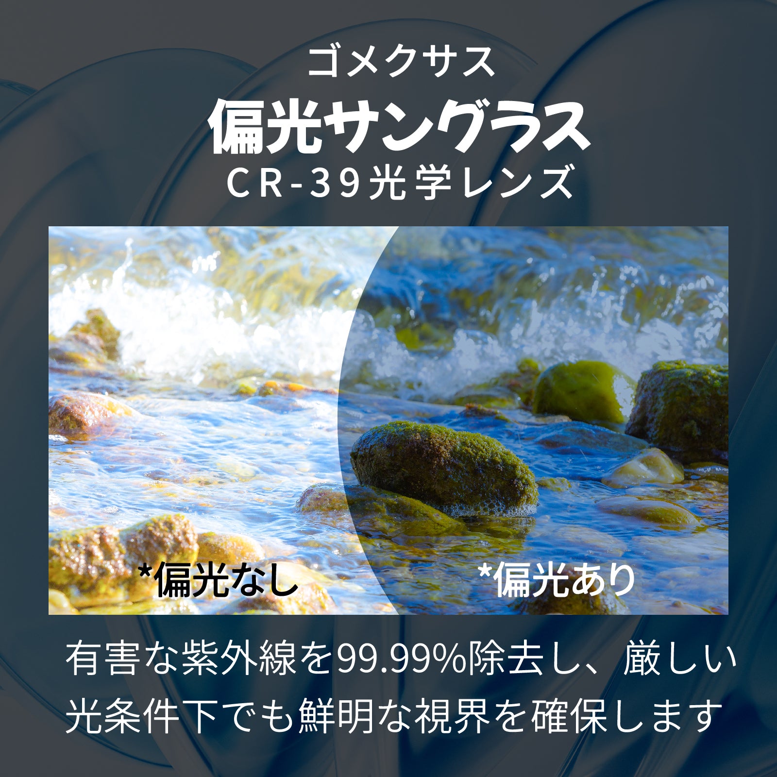 【新色登場・夏釣りにおすすめ】J15　偏光フィッシングサングラス　CR-39光学レンズ　反射防止  撥水効果  曇り止め  専用ケース付き