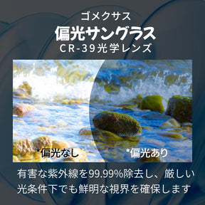 【新色登場・夏釣りにおすすめ】J15　偏光フィッシングサングラス　CR-39光学レンズ　反射防止  撥水効果  曇り止め  専用ケース付き